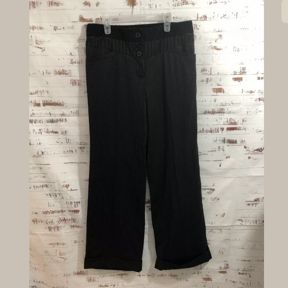 Anthro Taikonhu Charcoal Gray Pin Stripe Pants - Picture 1 of 6